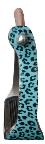 Showman Teal or Pink Cheetah print stirrups #3